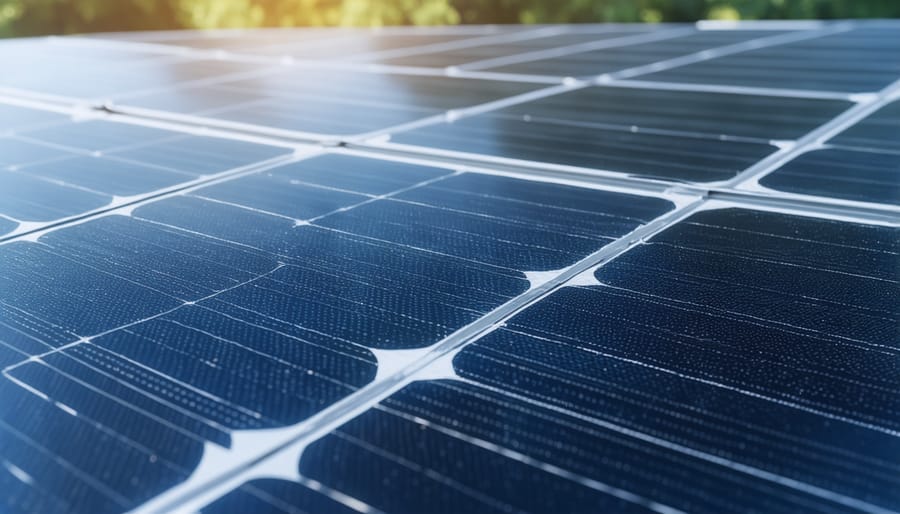 Microscopic view of Helios solar panel surface showing innovative material engineering