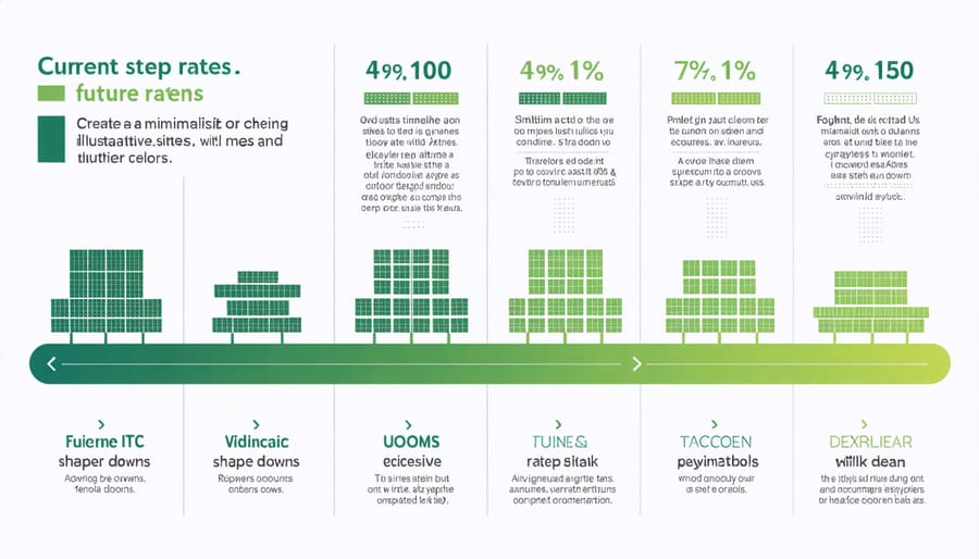Chart displaying Federal Solar Investment Tax Credit rates from 2024 to 2034