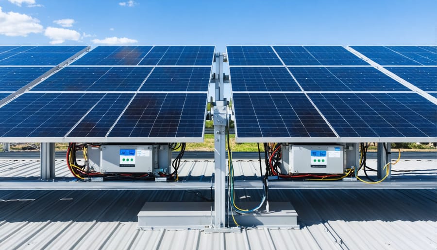 Integrated solar PV system with battery storage and smart lighting components