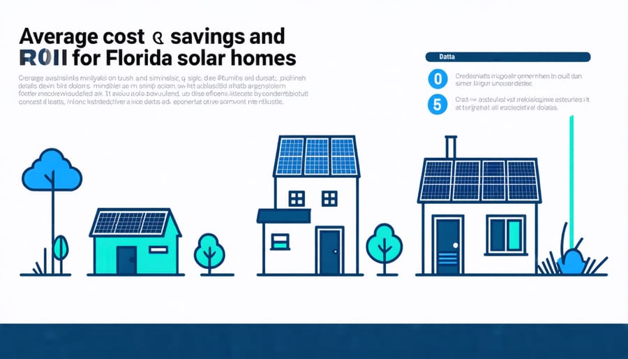 Chart comparing energy costs before and after solar installation with ROI timeline