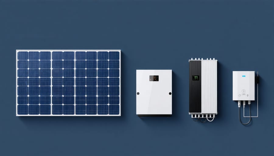 Diagram showing key components of a residential solar power system