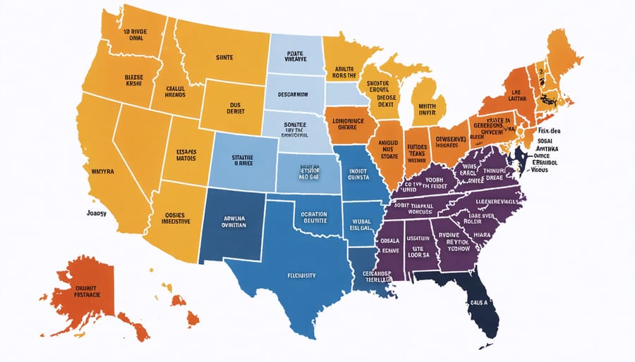 Color-coded map of United States showing state solar tax credit values