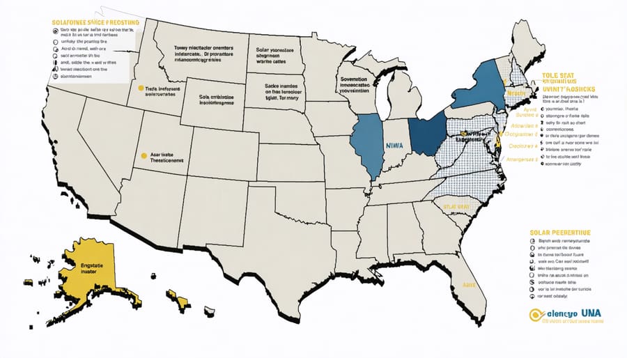 Interactive map showing solar incentives and programs by state