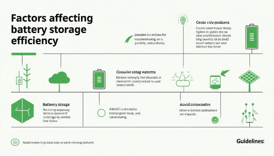 Visual representation of temperature, usage patterns, and maintenance factors affecting battery life