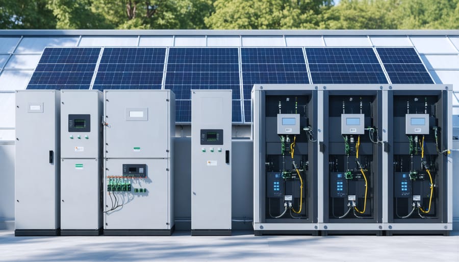 Large-scale lithium-ion battery storage system installed with solar power equipment