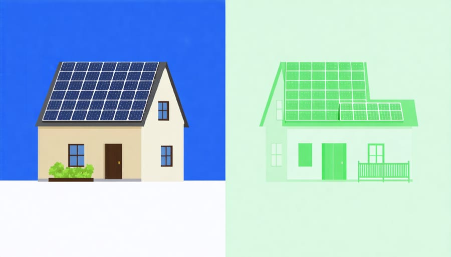 Comparison chart showing electricity bill savings with solar power