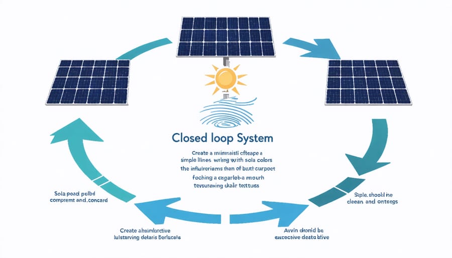 Diagram illustrating circular economy cycle for solar panel materials and components