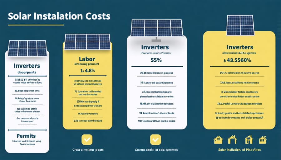 Cost breakdown diagram of solar power system installation components