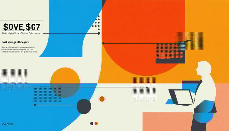 Visual representation of ROI metrics and operational improvements through digital solar integration