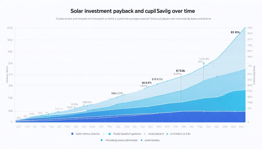 Line graph illustrating solar power investment payback timeline