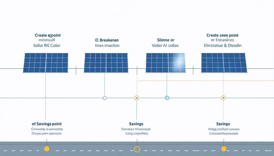 Timeline graph showing solar investment payback period and cumulative savings