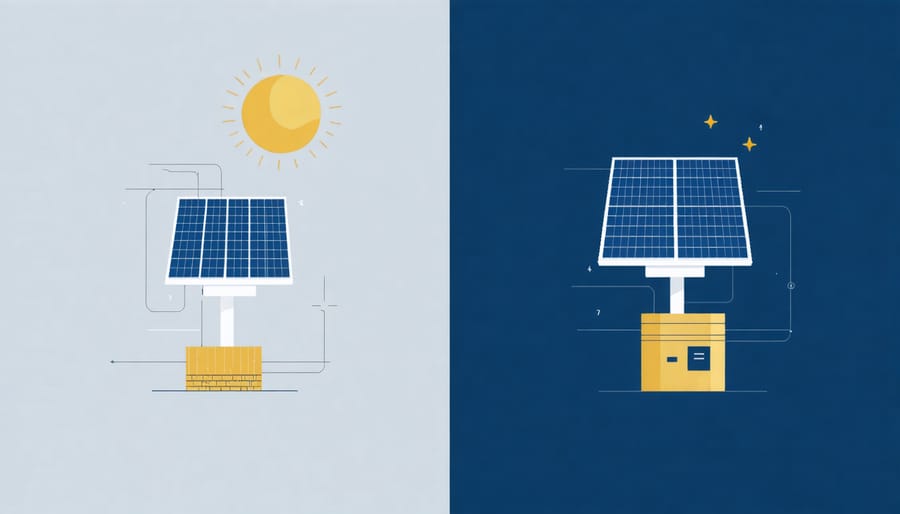 Comparison of traditional solar installation techniques and modern digital monitoring technology