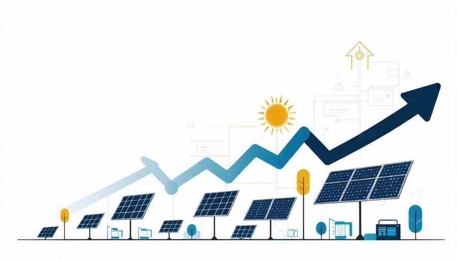 Infographic displaying solar investment performance metrics and ROI data