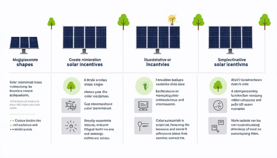 Visual representation of solar policy instruments including FiTs, tax credits, and RPSs