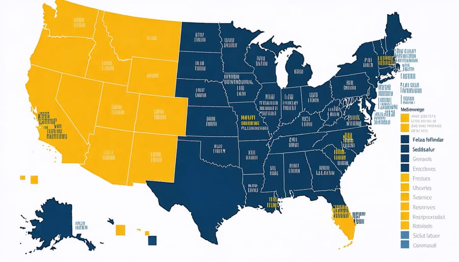 Map of the United States showing different solar tax incentives by state with federal overlay