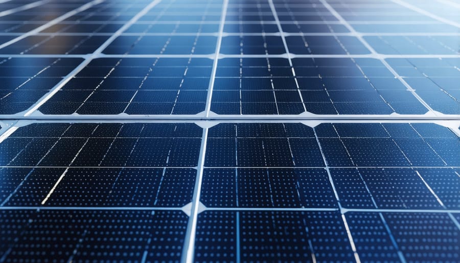 Flexible solar panel curved around a person's arm showing its bendable nature