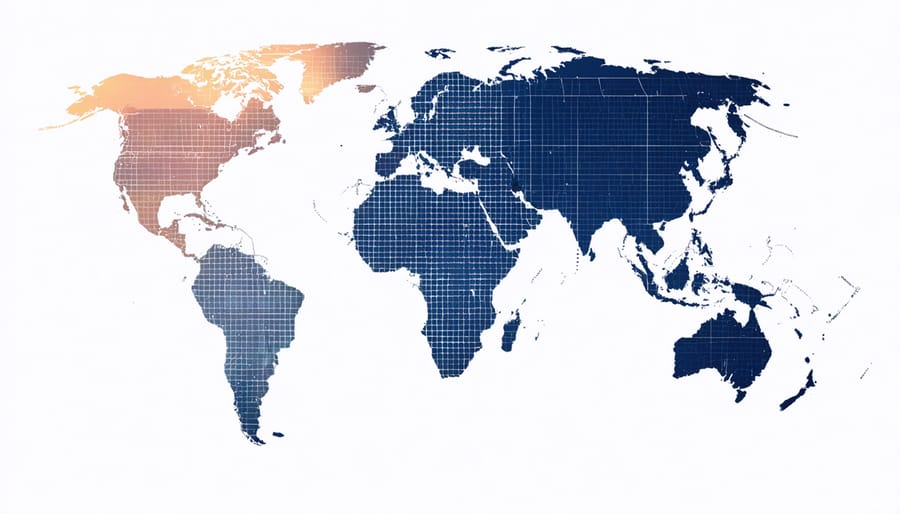 Global map showing variation in renewable energy environmental assessment requirements by region
