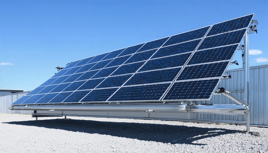 Detailed view of hybrid solar panel with integrated cooling system