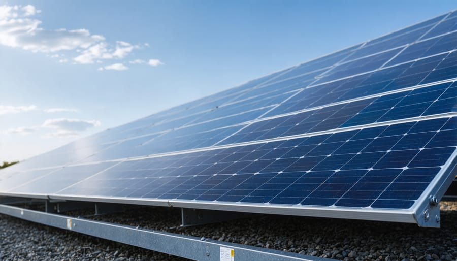 Solar panel array with integrated edge computing hardware at base