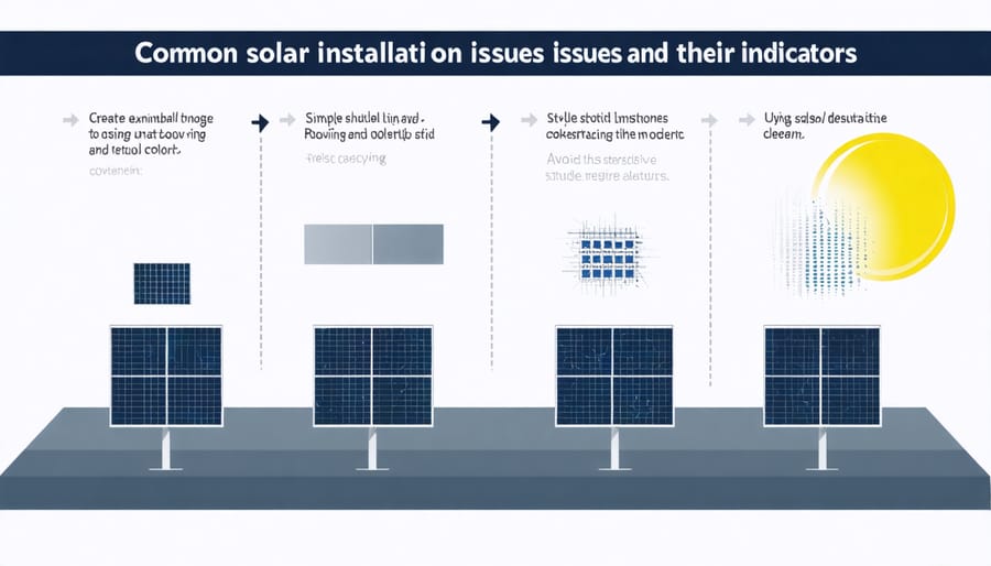 Diagram highlighting typical solar installation problems and solutions