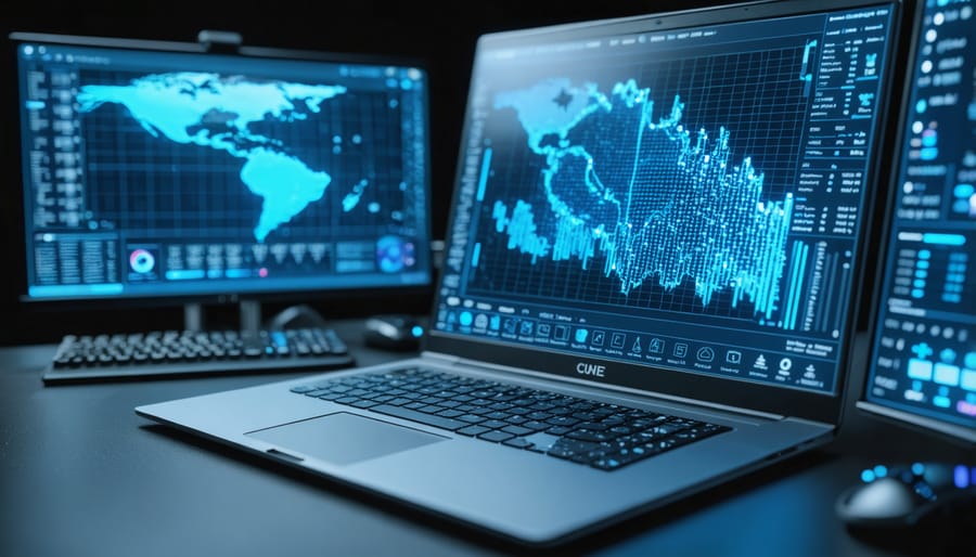 Close-up of solar monitoring sensors mounted on panel frame
