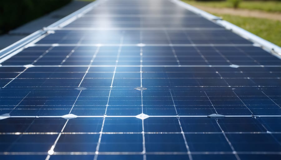 Solar panel in testing chamber during final quality inspection