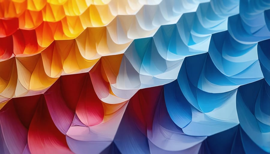 Extreme close-up of textured silicon wafer surface showing microscopic patterns