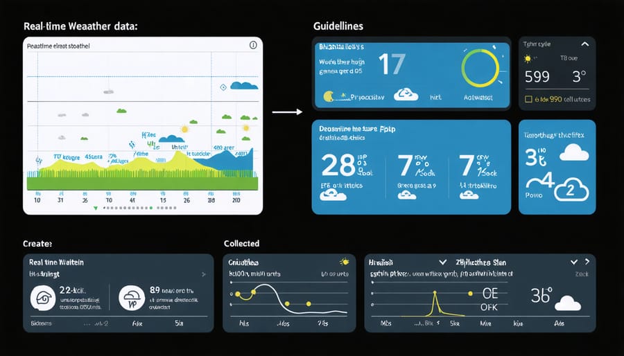 Mobile application displaying weather metrics and data visualizations from personal weather station
