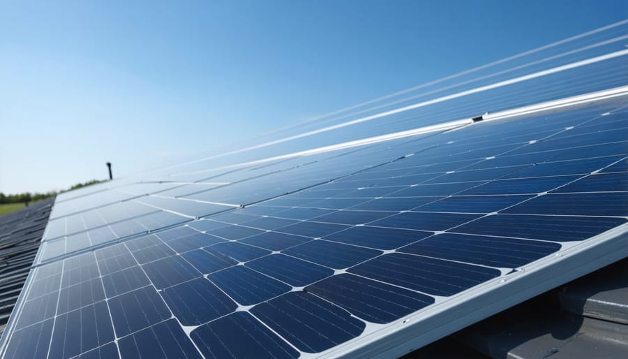 Certified solar installer performing professional installation and inspection on rooftop