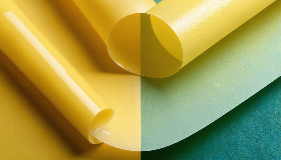 Close-up of deteriorated solar panel showing yellowed encapsulation and delamination damage