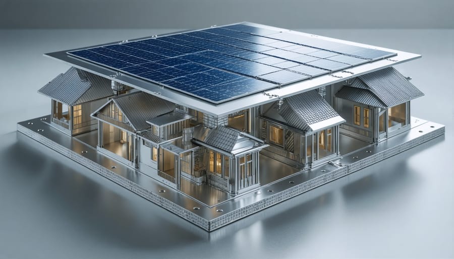 Industrial metal 3D printer with laser beam creating a metal component from powder