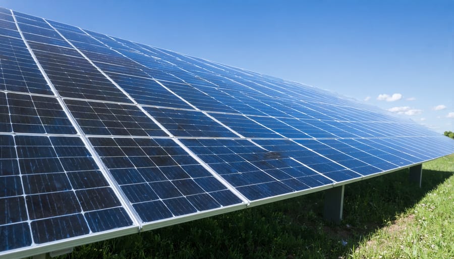 Manufacturing worker examining modern solar panel designed for easier recycling