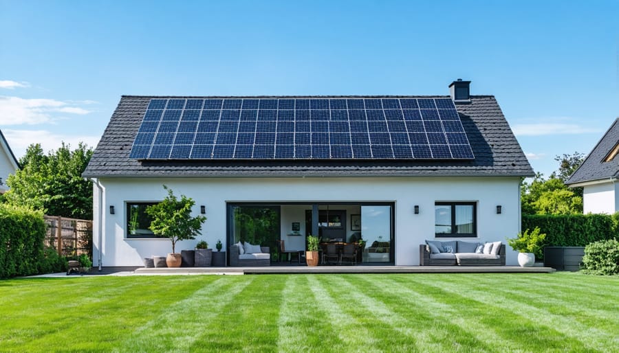 Homeowners consulting with solar professional reviewing financing documents