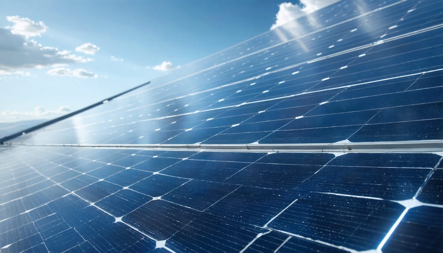 Comparison of different solar panel types showing monocrystalline, polycrystalline, and PERC technologies