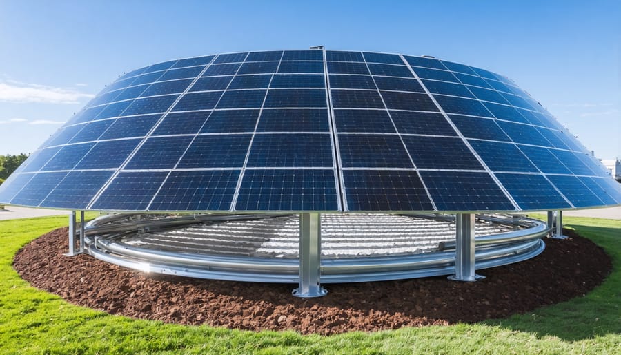 Solar panels installed on roof of industrial recycling facility