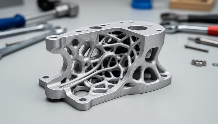 3D printed aluminum solar panel mounting bracket with lattice structure