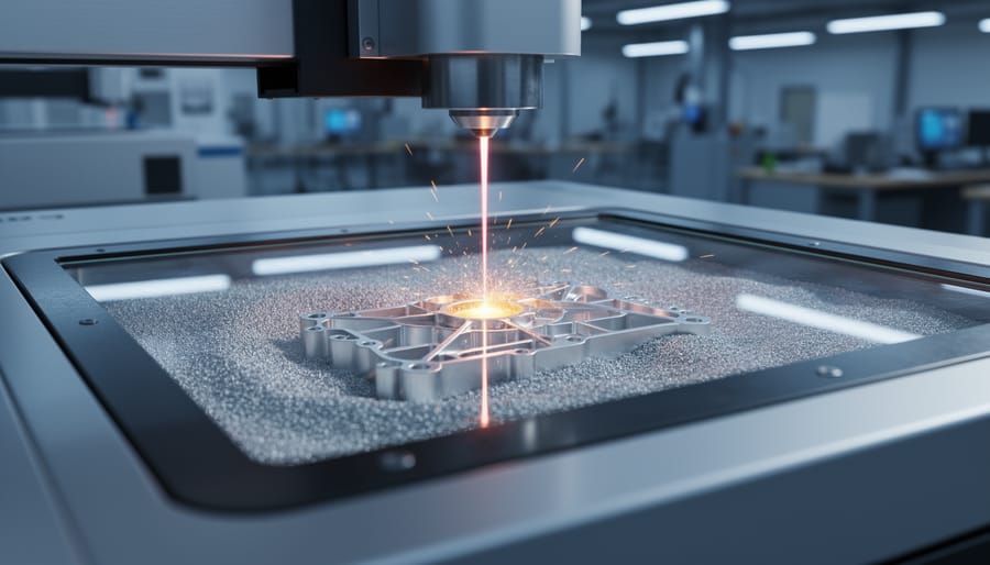 Industrial 3D metal printing machine with powder bed for aluminum manufacturing