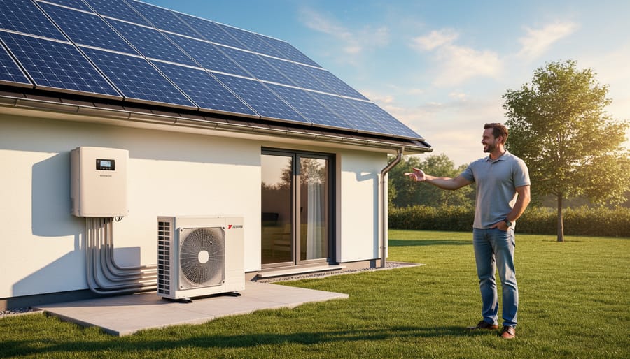 Residential rooftop solar panel installation on modern home