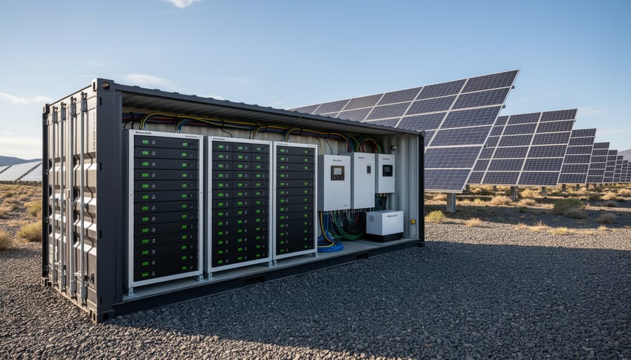 Industrial-scale lithium-ion battery storage system for off-grid solar power