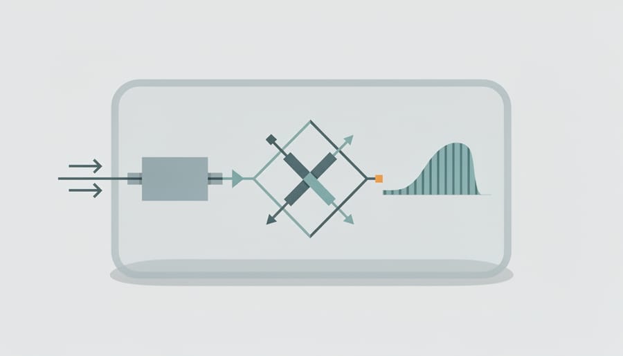 High-voltage lab equipment with glowing power electronics components inside a protective enclosure