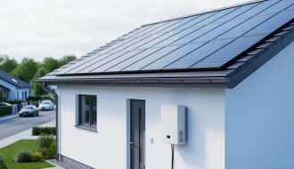 Residential solar panels on a rooftop with a nearby battery energy storage unit in soft daylight, representing solar ITC updates for 2026.
