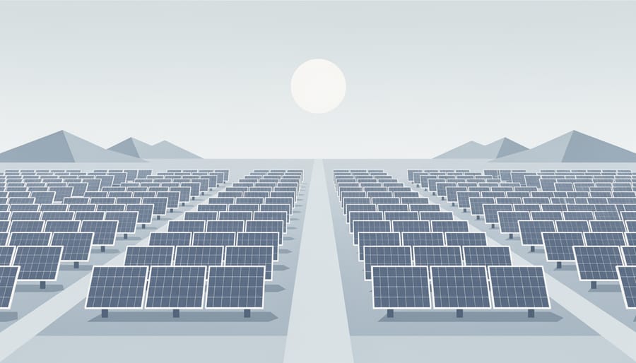 Solar array with measurement equipment placed nearby, indicating ongoing verification readiness